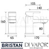 Bristan Cobalt 1 Hole Bath Filler Dimensions